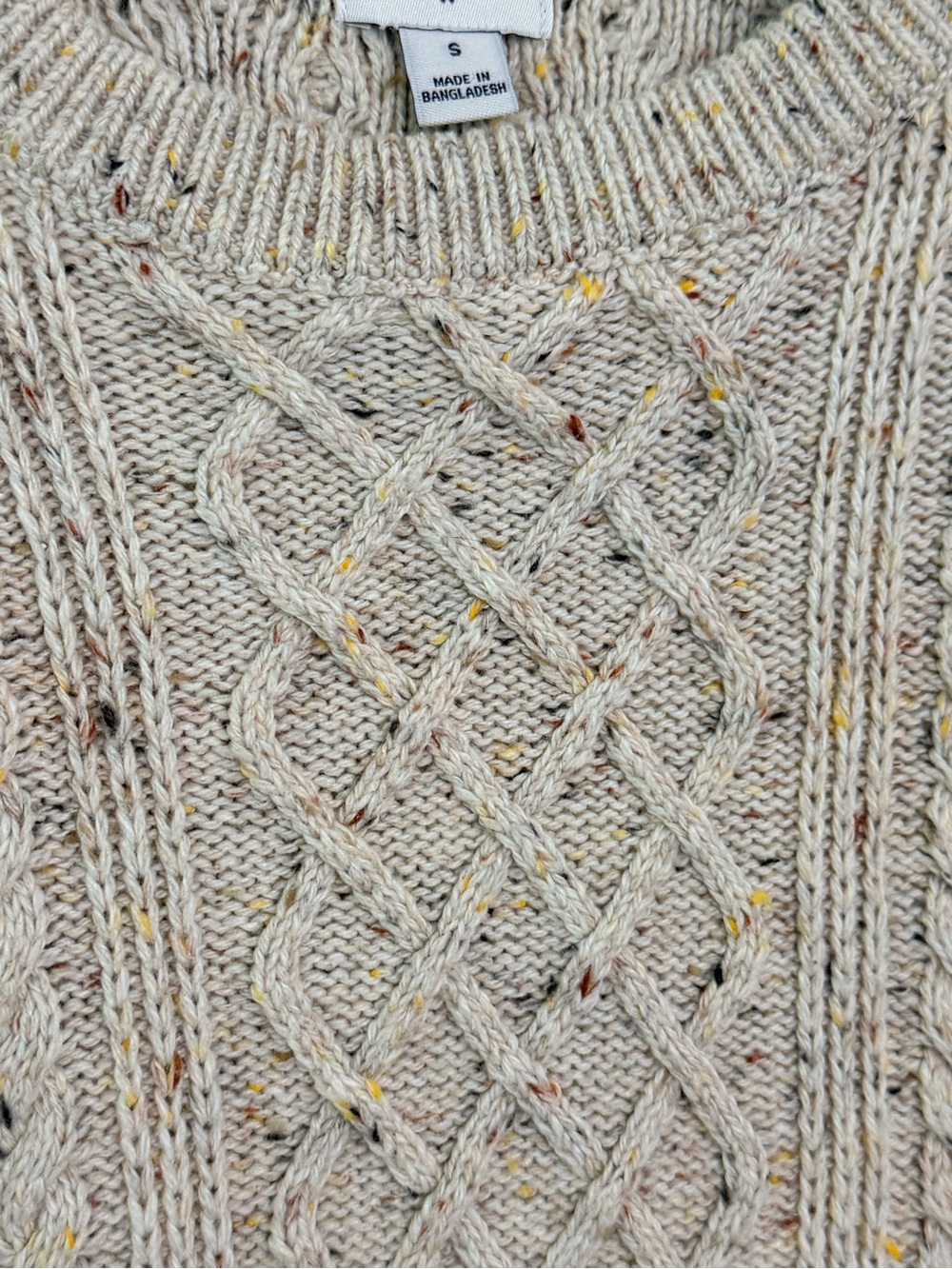 J. Crew cream oatmeal Donegal cable crewneck sweater Small - Picture 5 of 8